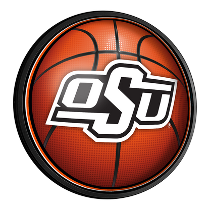 Oklahoma State Cowboys Basketball Slimline Round Lighted Wall Sign