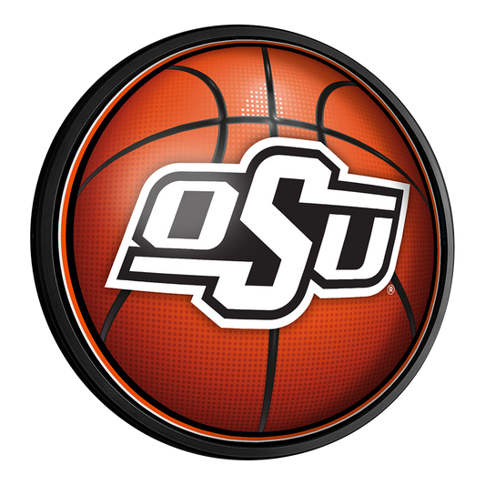 Oklahoma State Cowboys Basketball Slimline Round Lighted Wall Sign