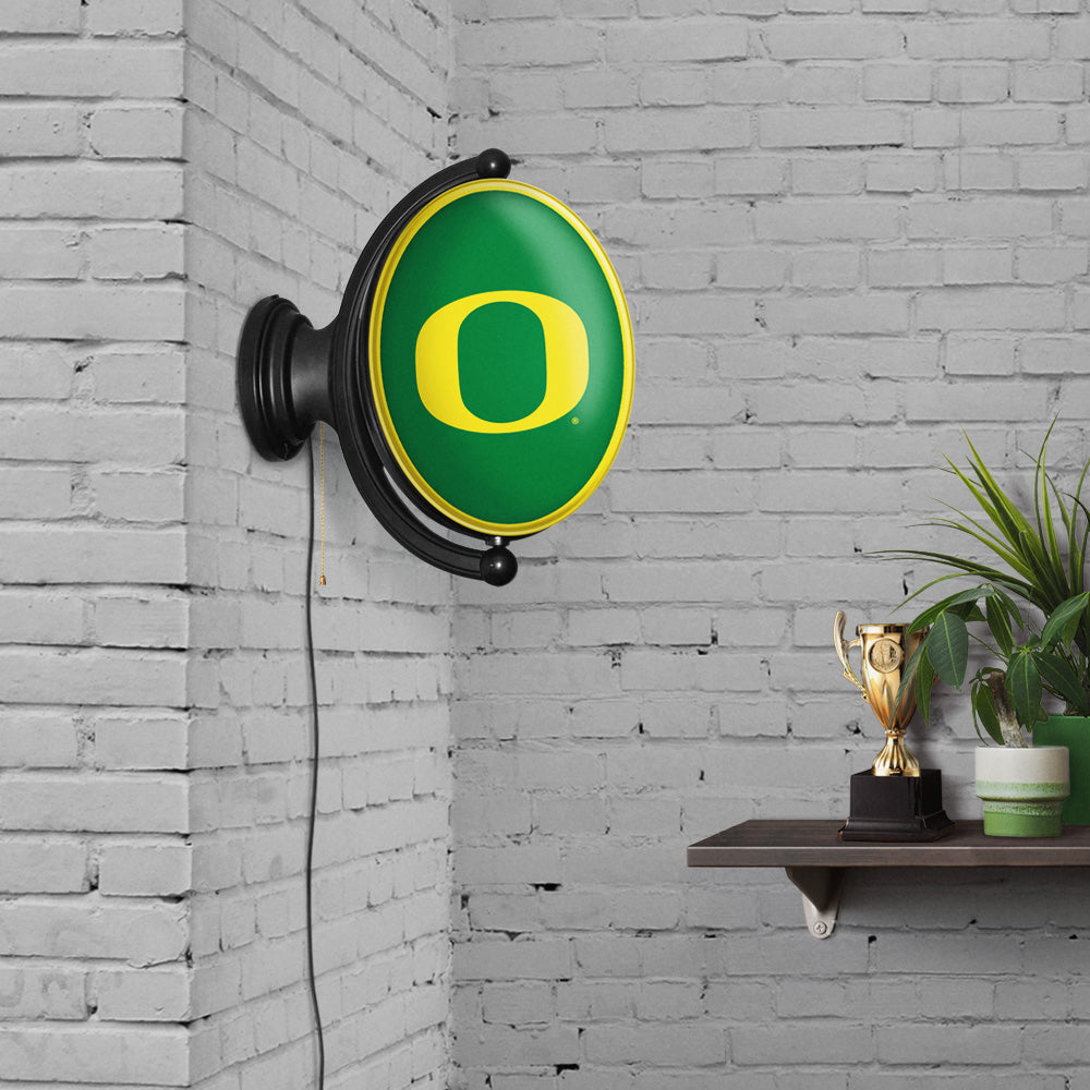 Oregon Ducks Oval Rotating Wall Sign Room View