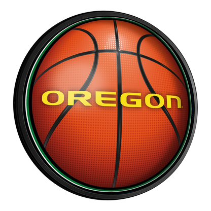 Oregon Ducks Basketball Slimline Round Lighted Wall Sign