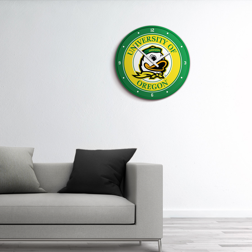 Oregon Ducks Round Wall Clock Room View