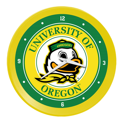 Oregon Ducks Ribbed Wall Clock
