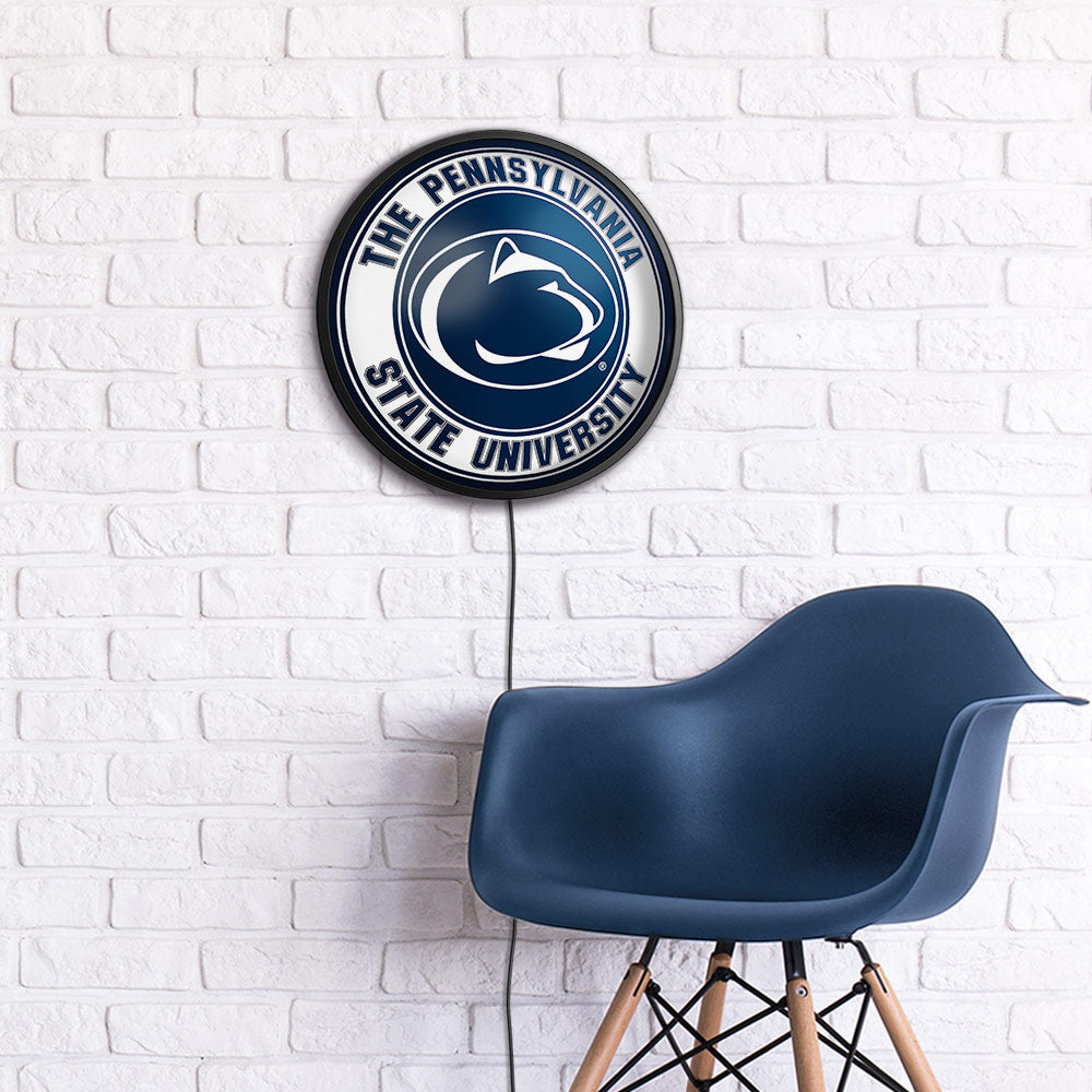 Penn State Nittany Lions Slimline Round Lighted Wall Sign