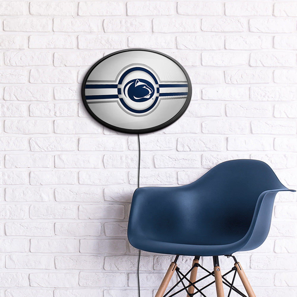 Penn State Nittany Lions Slimline Oval Lighted Wall Sign Room View
