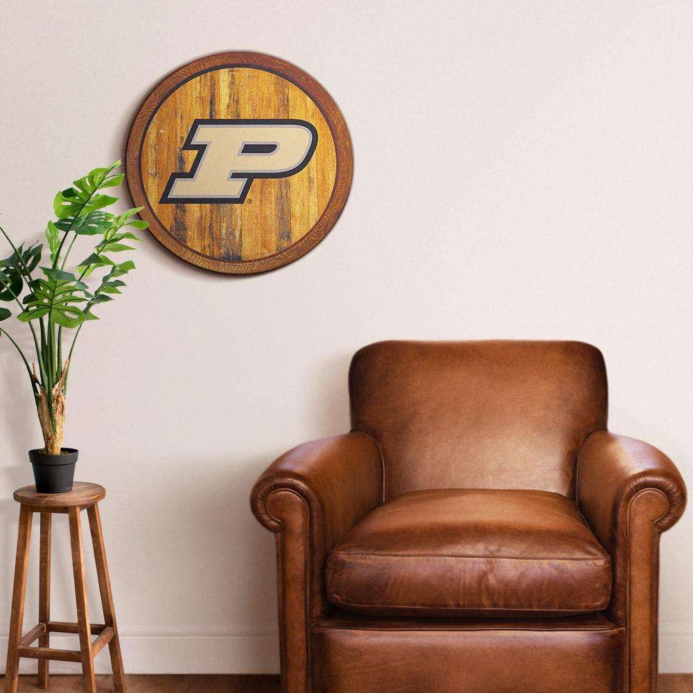 Purdue Boilermakers Barrel Top Sign Room View