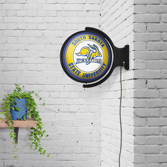 South Dakota State JackRabbits Round Rotating Wall Sign Room View