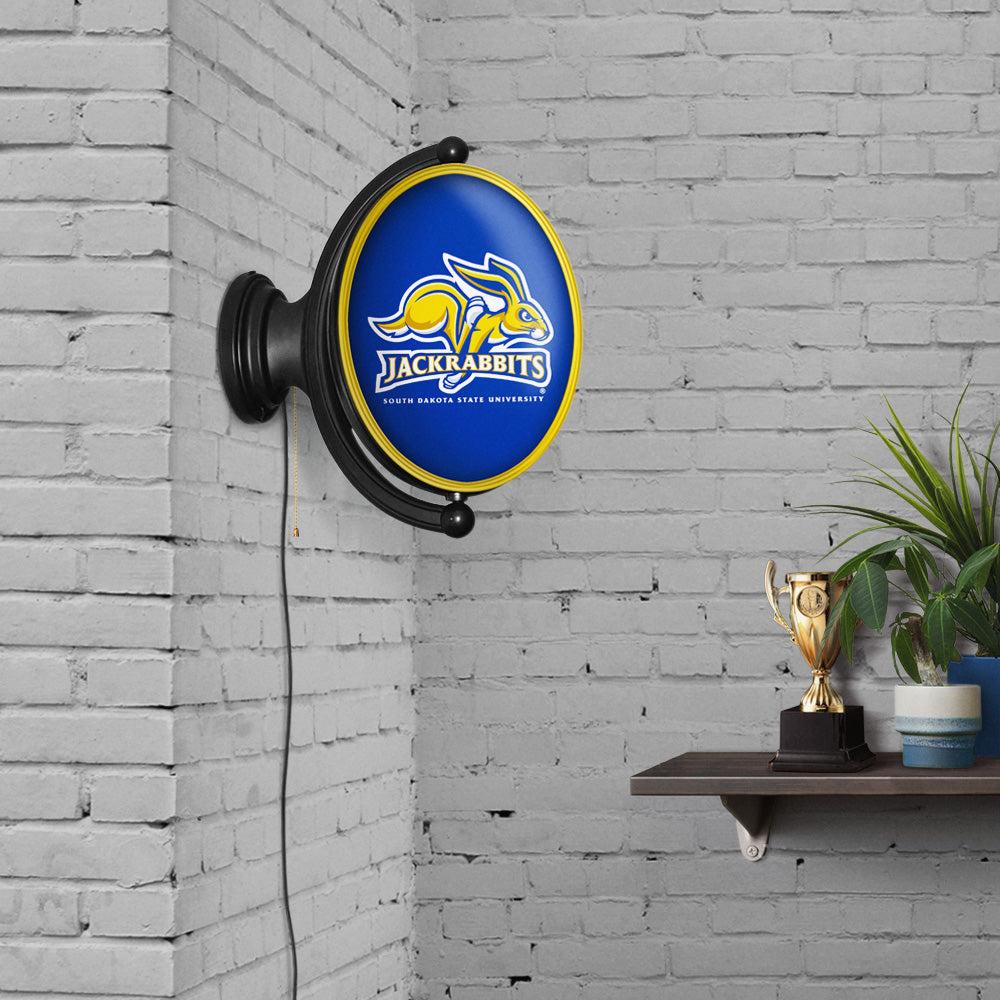 South Dakota State JackRabbits Oval Rotating Wall Sign Room View