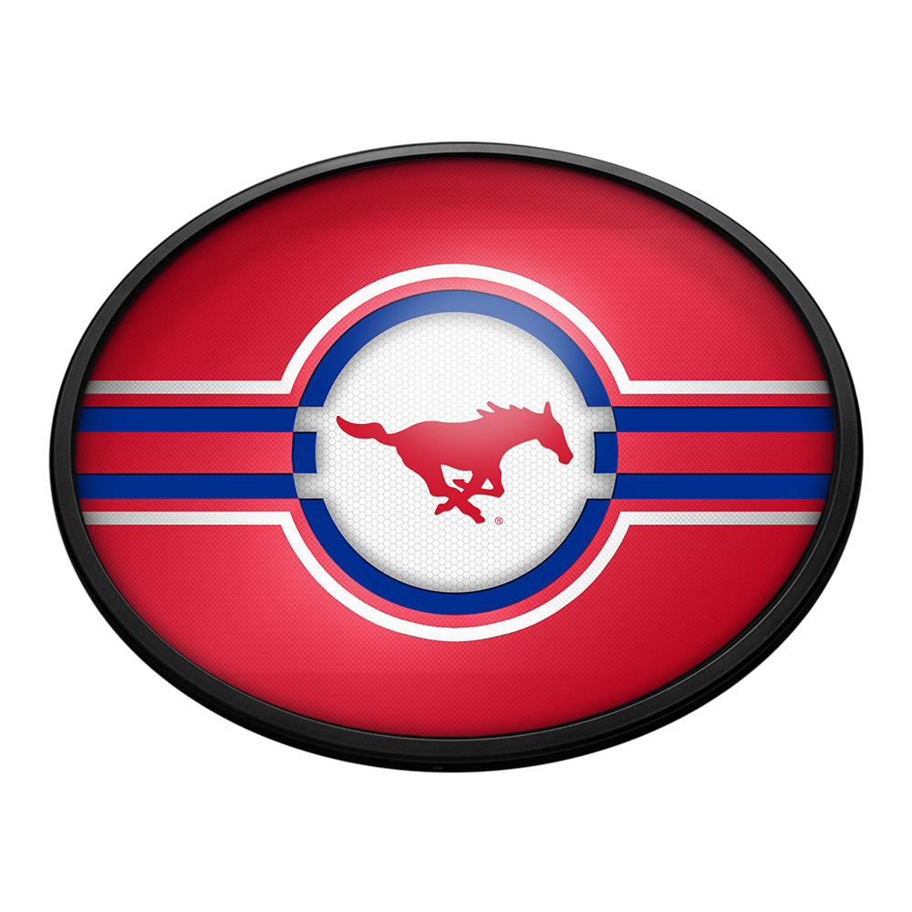SMU Mustangs Slimline Oval Lighted Wall Sign
