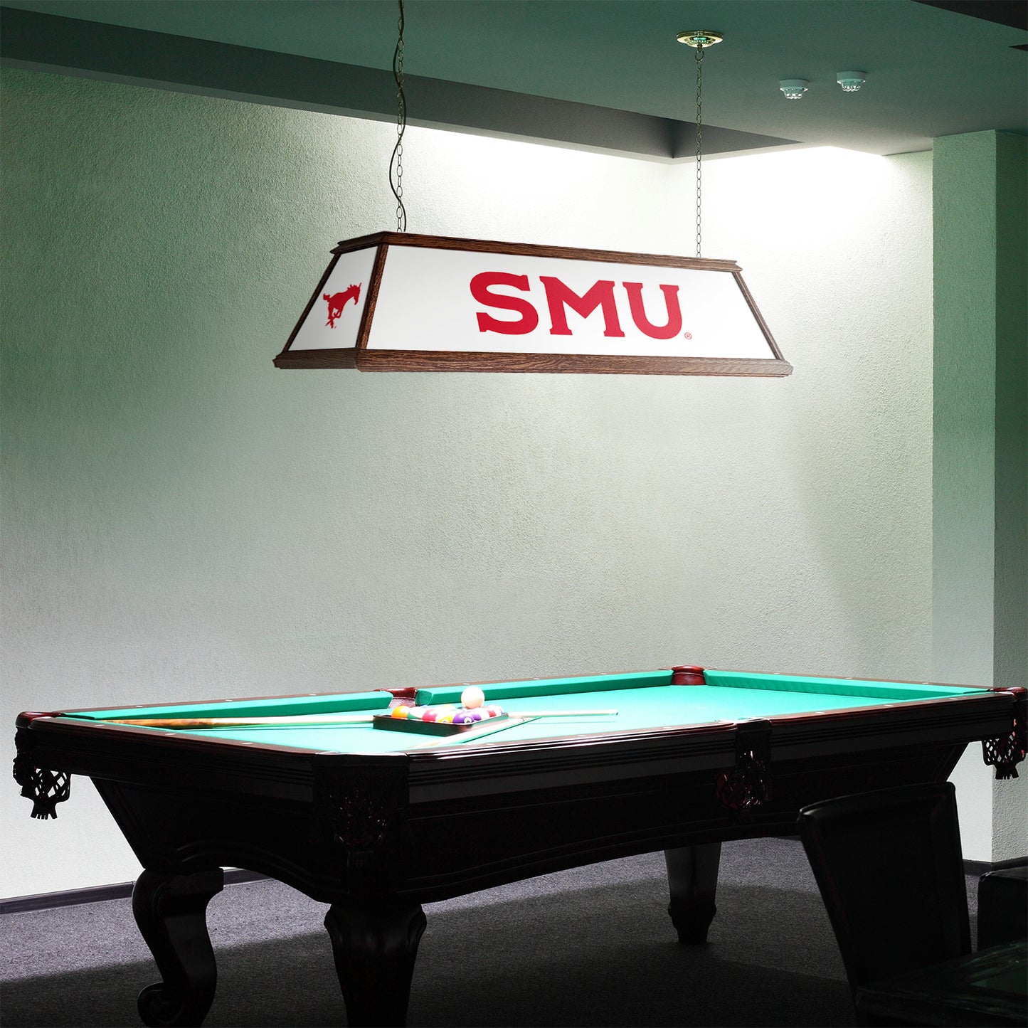 SMU Mustangs Premium Pool Table Light Room View