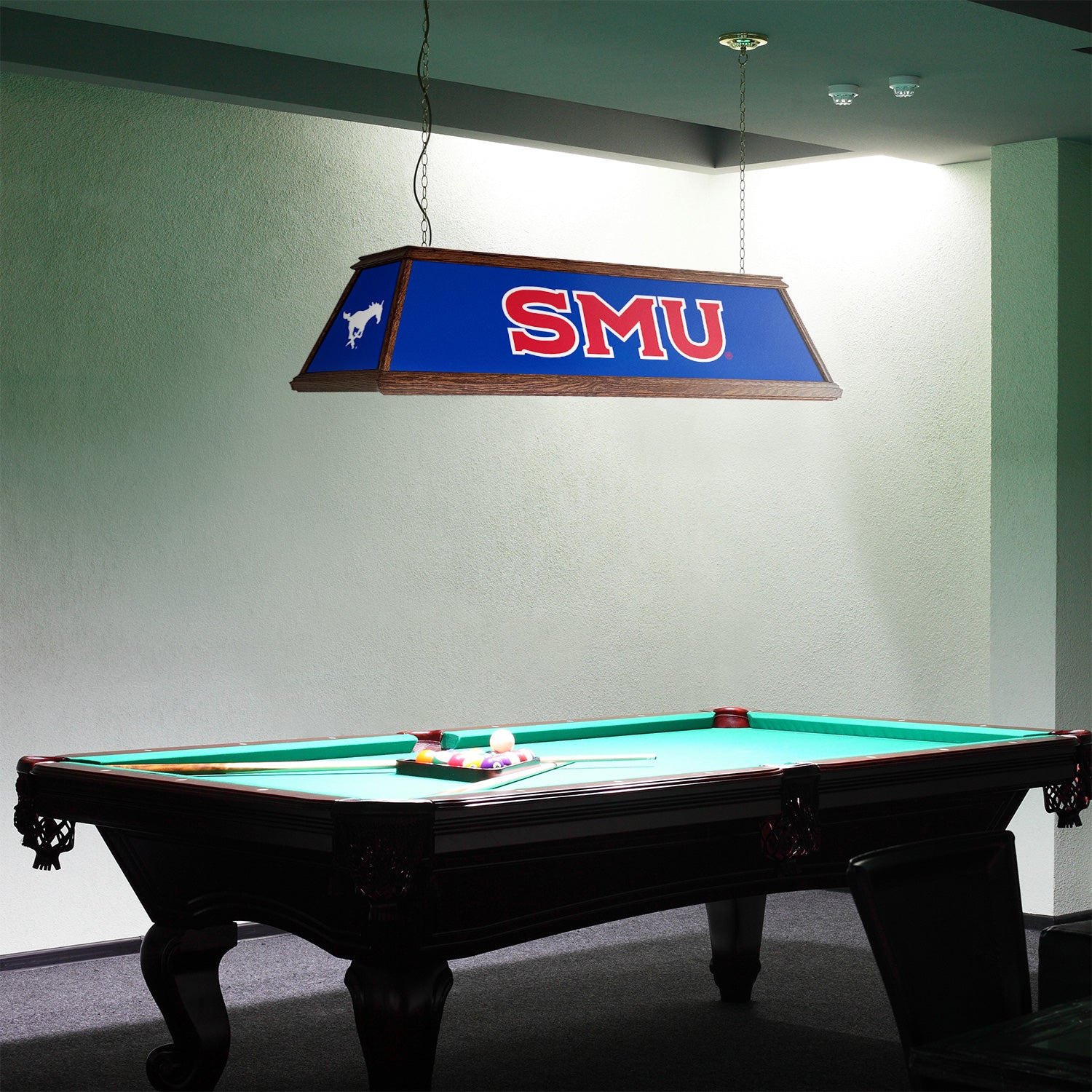 SMU Mustangs Premium Pool Table Light Room View