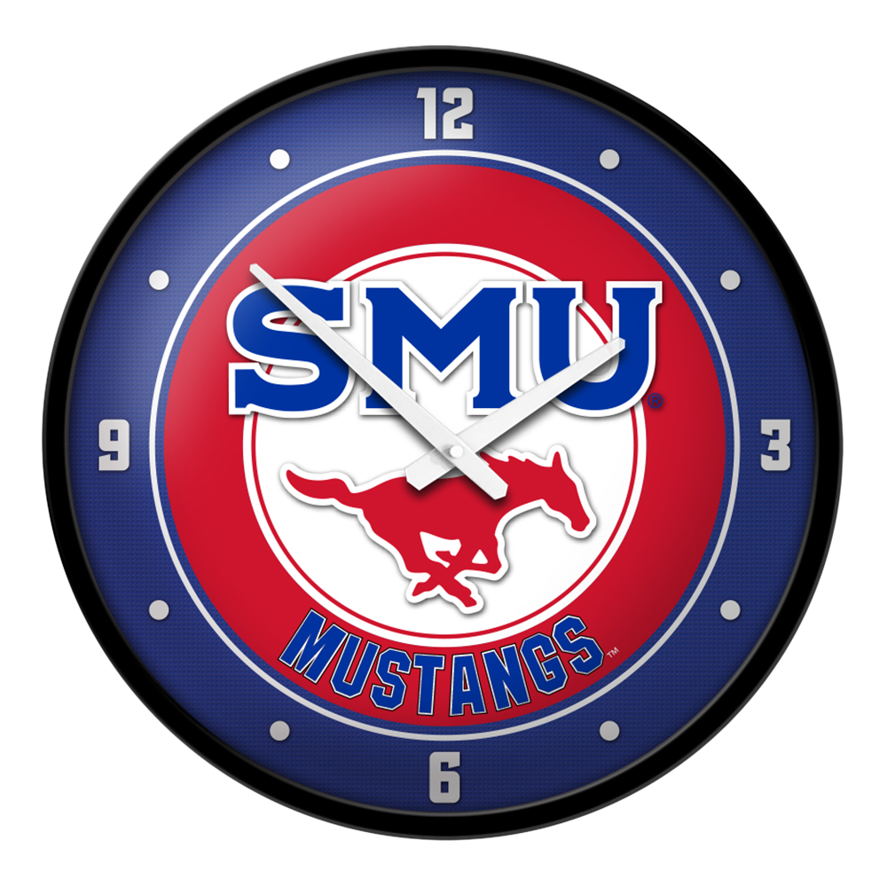 SMU Mustangs Round Wall Clock