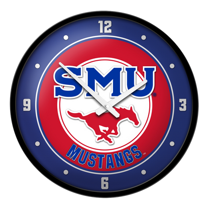 SMU Mustangs Round Wall Clock