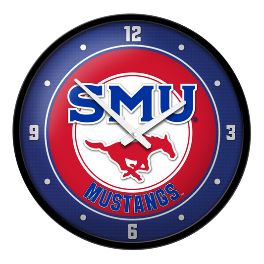 SMU Mustangs Round Wall Clock