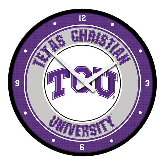 TCU Horned Frogs Round Wall Clock