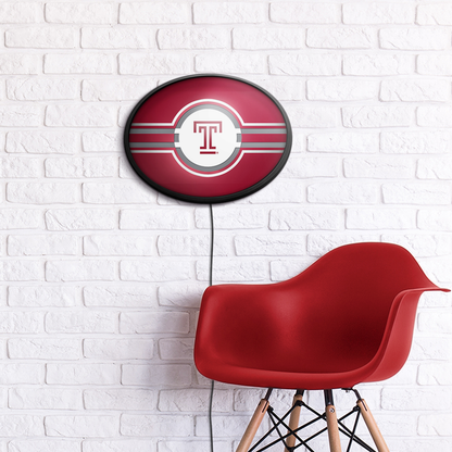 Temple Owls Slimline Oval Lighted Wall Sign Room View