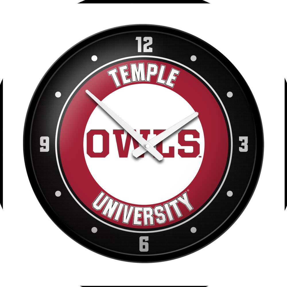 Temple Owls Round Wall Clock