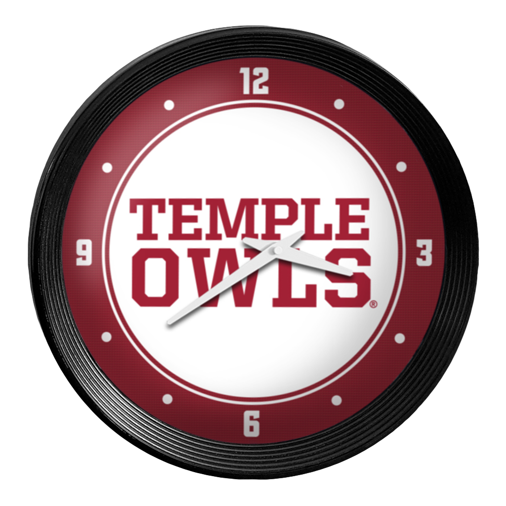 Temple Owls Ribbed Wall Clock