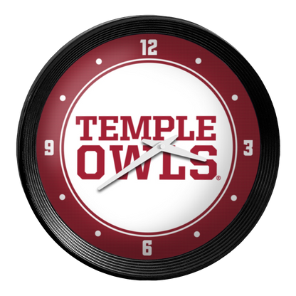 Temple Owls Ribbed Wall Clock