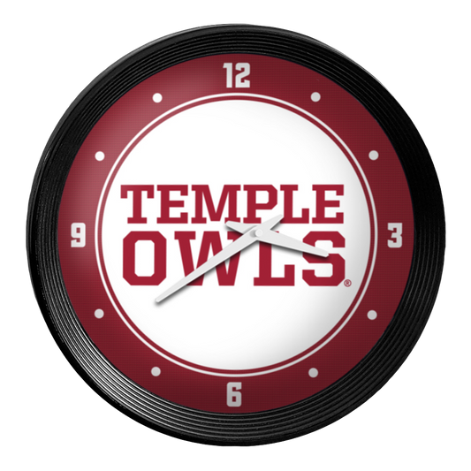 Temple Owls Ribbed Wall Clock