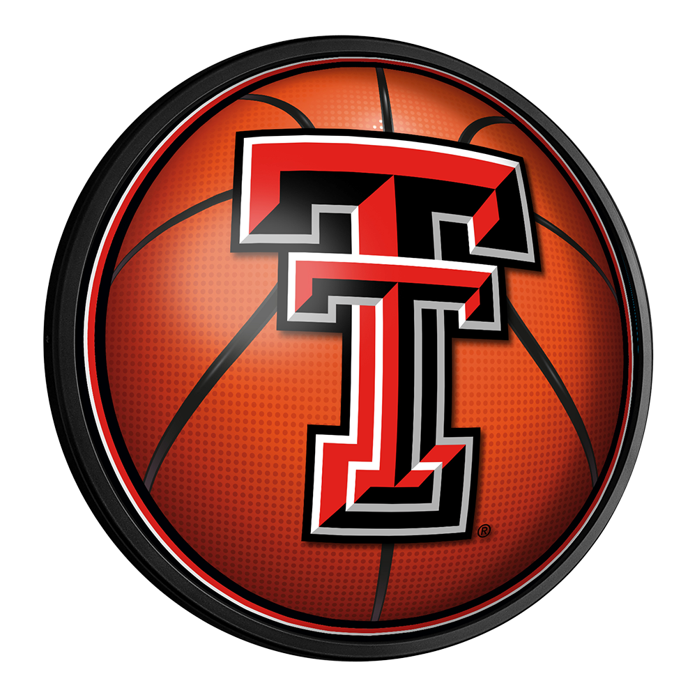 Texas Tech Red Raiders Basketball Slimline Round Lighted Wall Sign