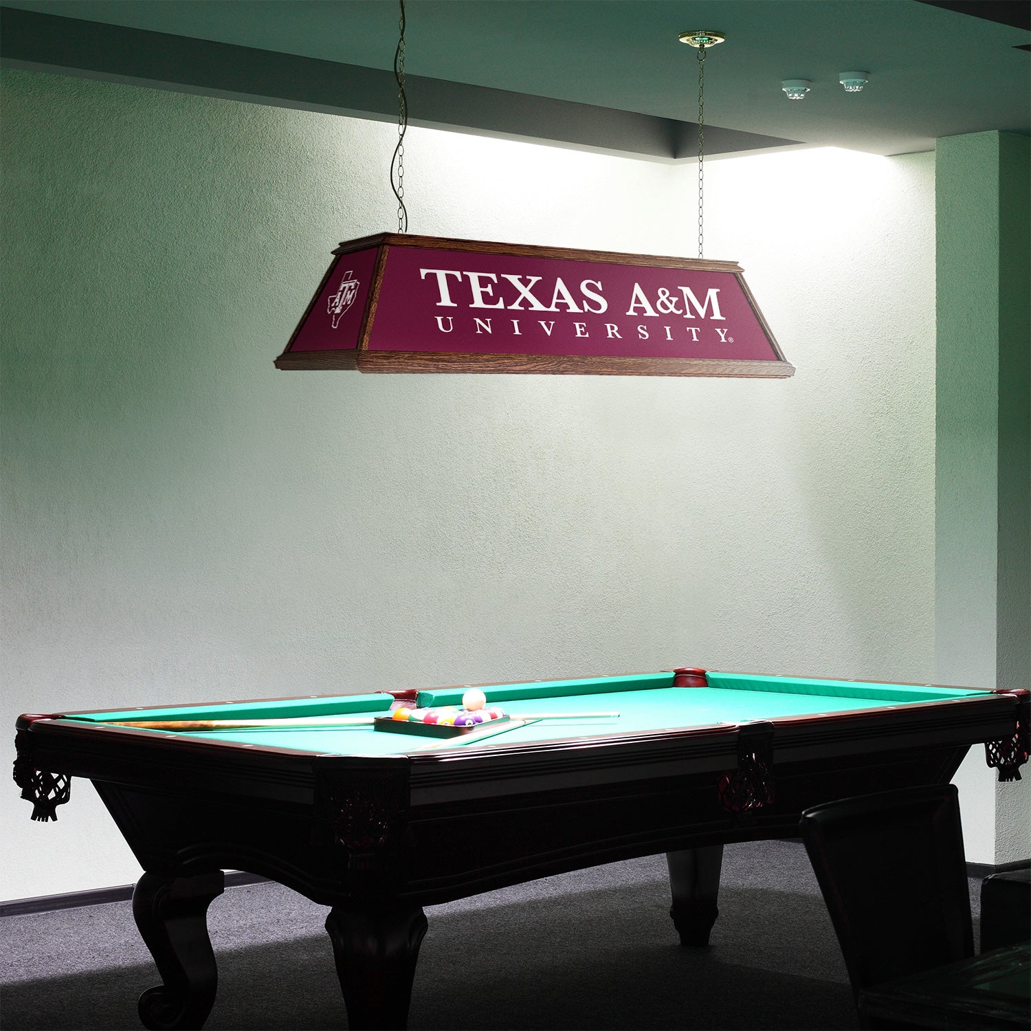 Texas A&M Aggies Premium Pool Table Light Room View