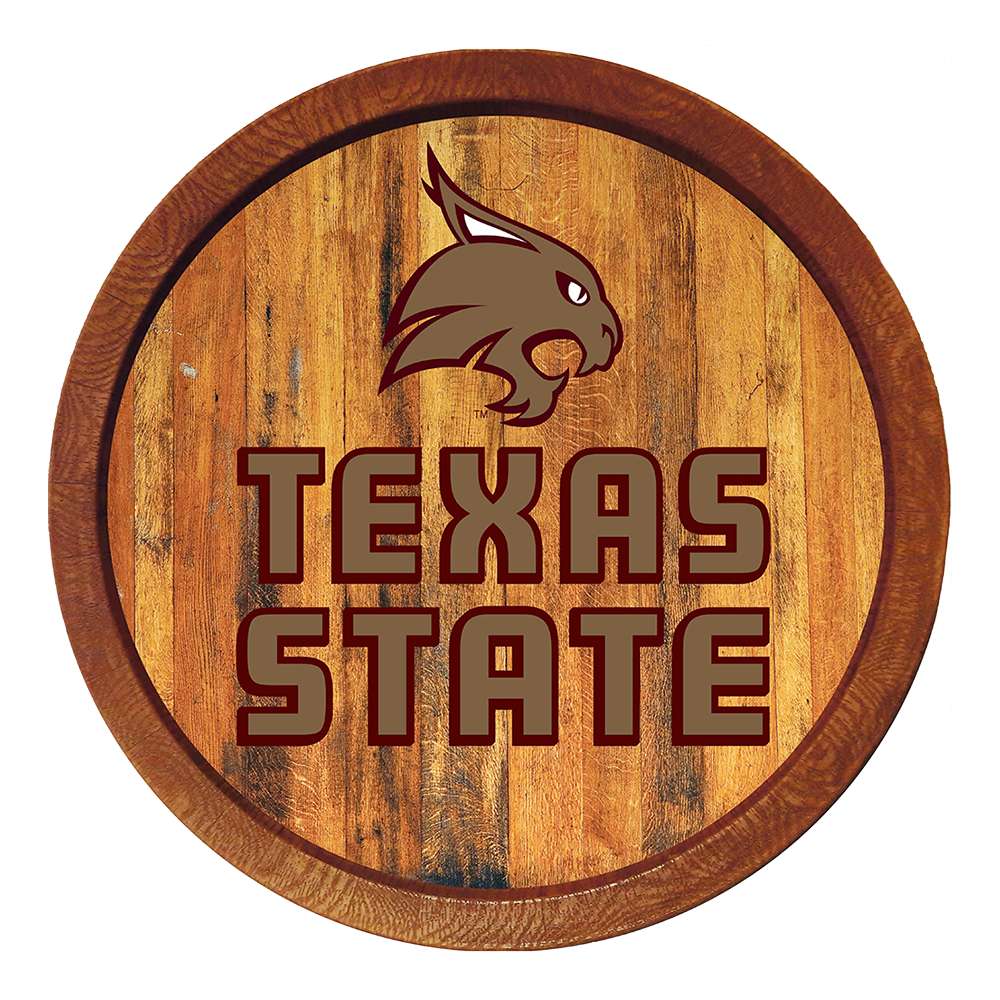 Texas State Bobcats Barrel Top Sign