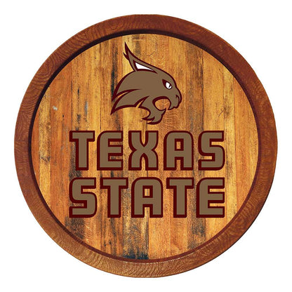 Texas State Bobcats Barrel Top Sign