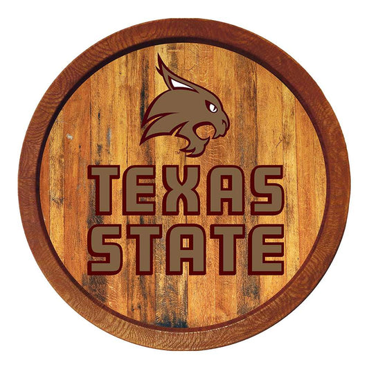 Texas State Bobcats Barrel Top Sign
