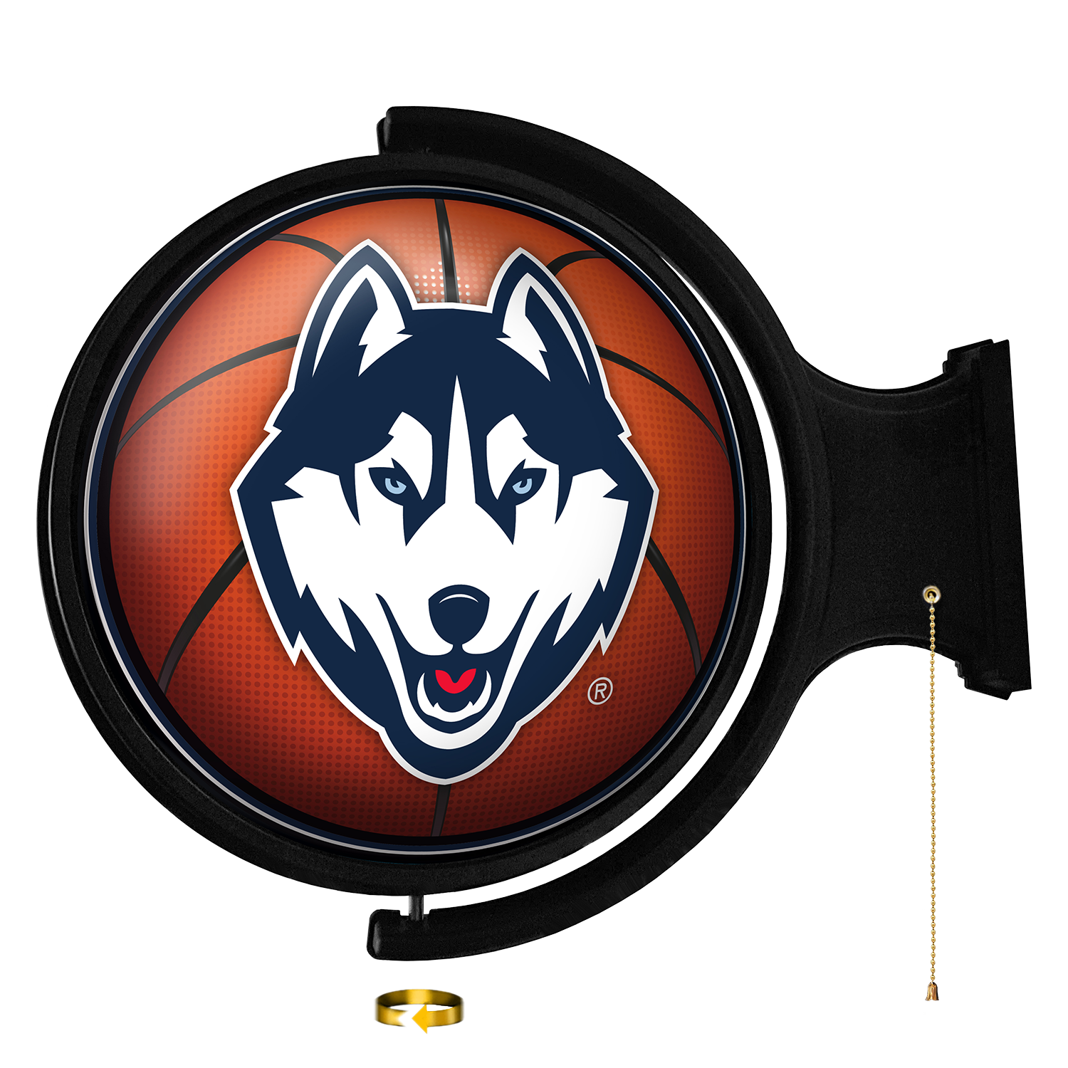 Connecticut Huskies Round Basketball Rotating Wall Sign