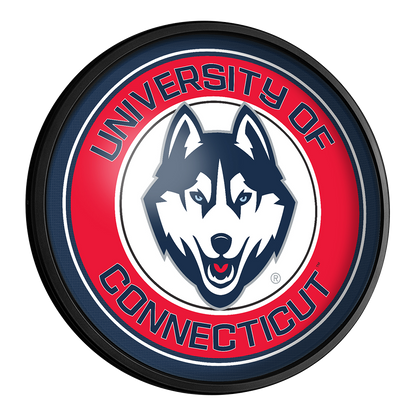 Connecticut Huskies Slimline Round Lighted Wall Sign