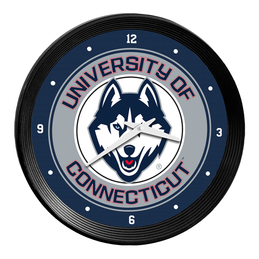 Connecticut Huskies Ribbed Wall Clock