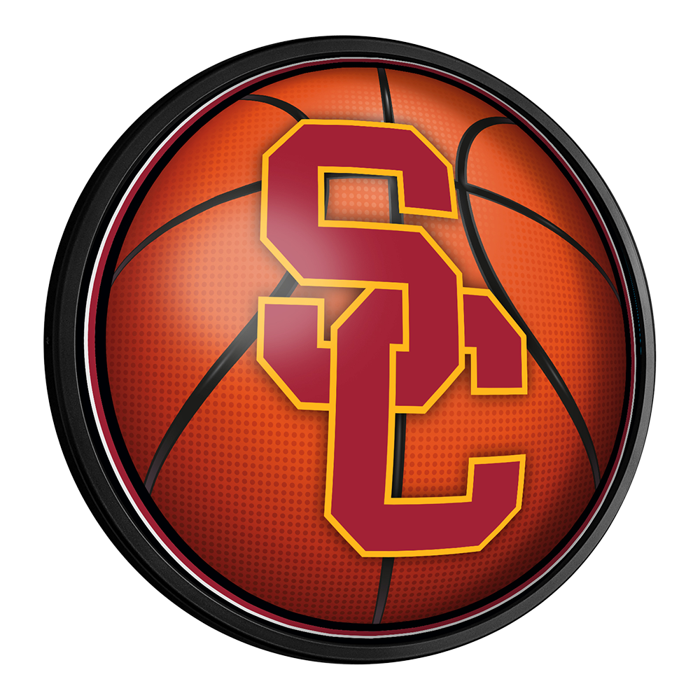 USC Trojans Basketball Slimline Round Lighted Wall Sign