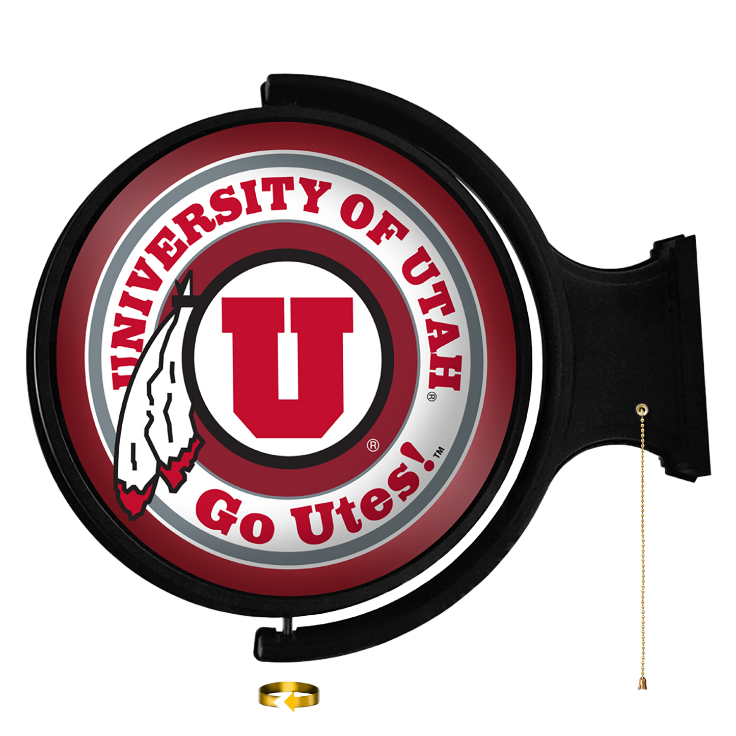 Utah Utes Round Rotating Wall Sign