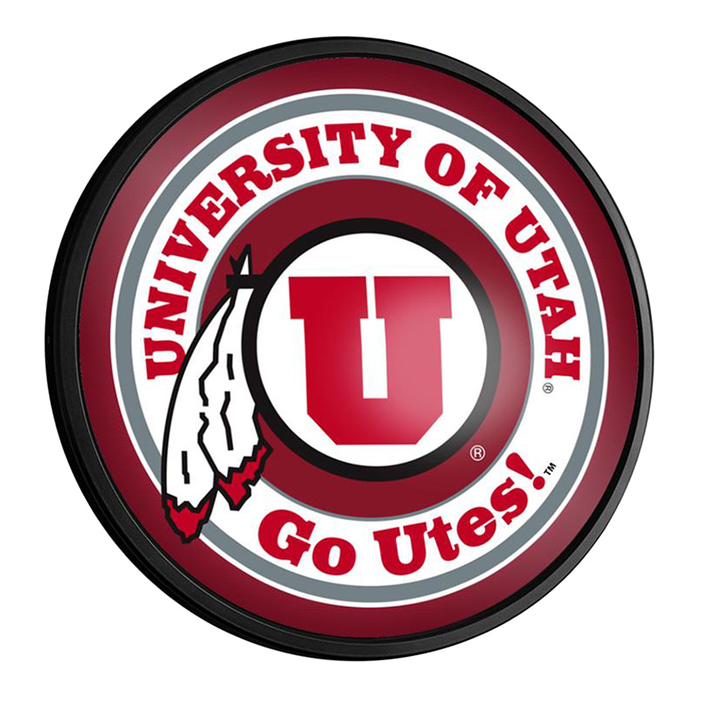 Utah Utes Slimline Round Lighted Wall Sign
