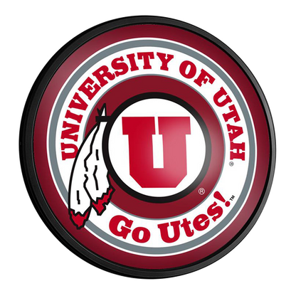 Utah Utes Slimline Round Lighted Wall Sign