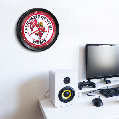 Utah Utes Ribbed Wall Clock Room View