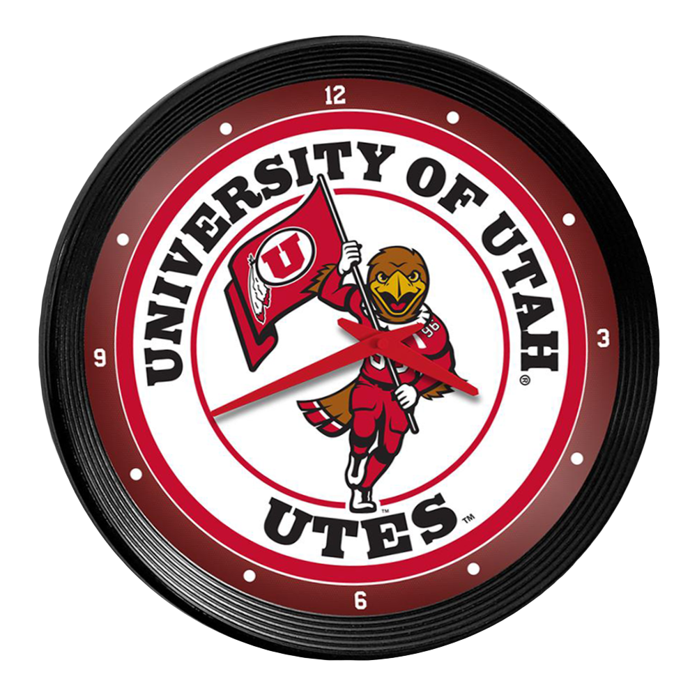 Utah Utes Ribbed Wall Clock