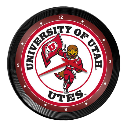 Utah Utes Ribbed Wall Clock