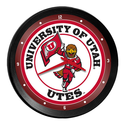 Utah Utes Ribbed Wall Clock