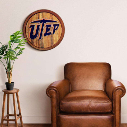 UTEP Miners Barrel Top Sign Room View