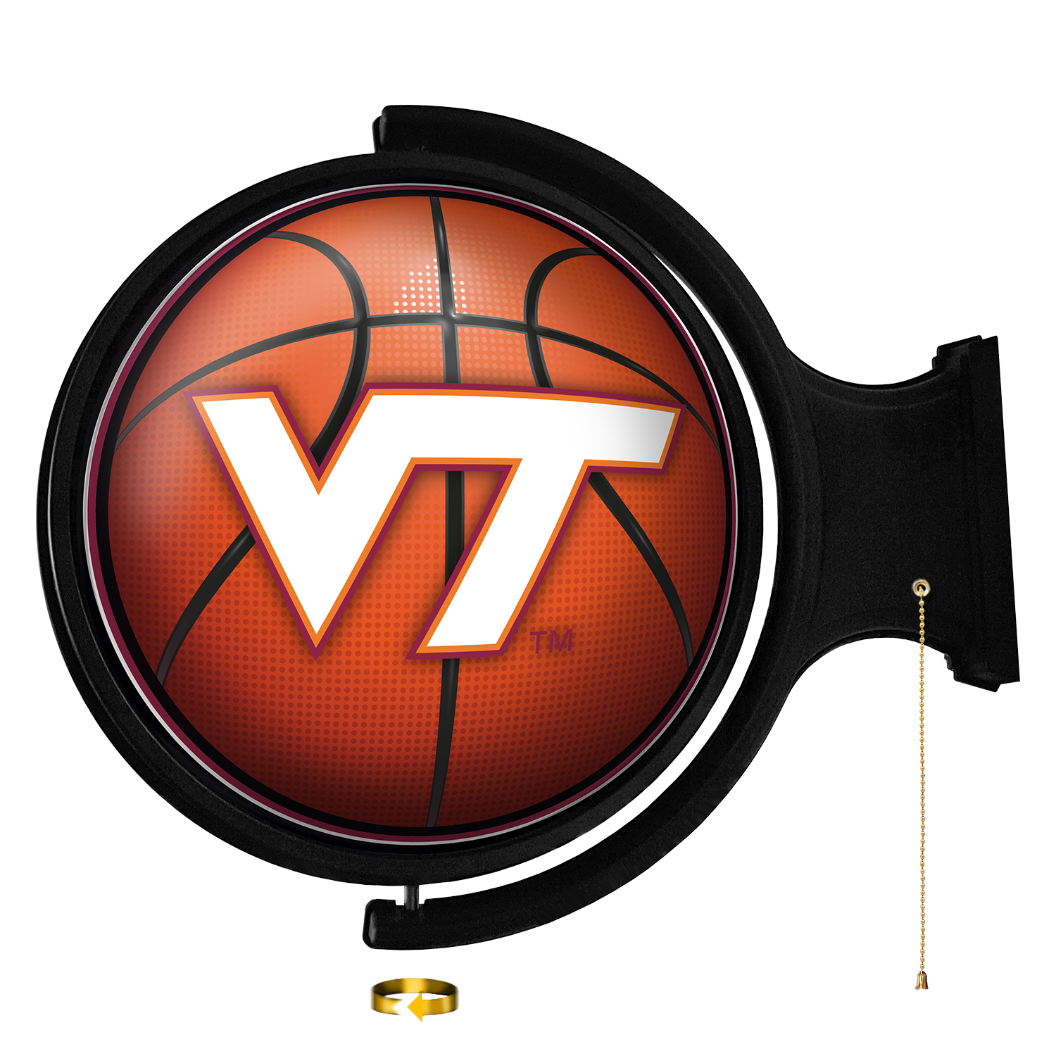 Virginia Tech Hokies Round Basketball Rotating Wall Sign