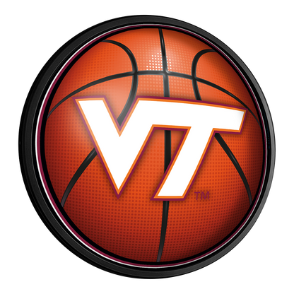 Virginia Tech Hokies Basketball Slimline Round Lighted Wall Sign