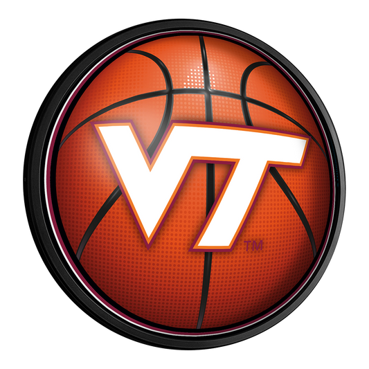 Virginia Tech Hokies Basketball Slimline Round Lighted Wall Sign