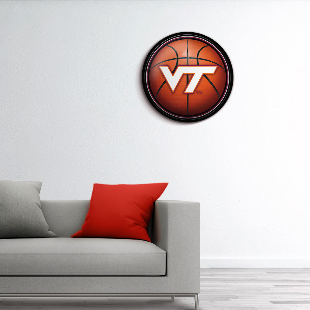 Virginia Tech Hokies Basketball Modern Disc Wall Sign Room View