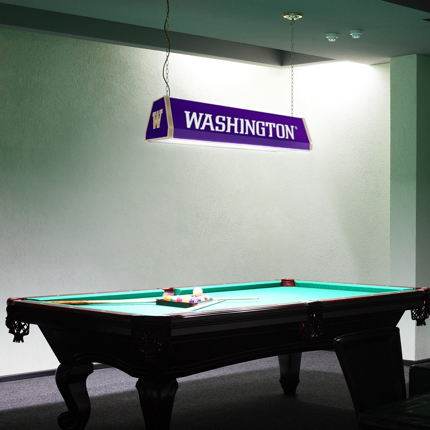 Washington Huskies Standard Pool Table Light Room View