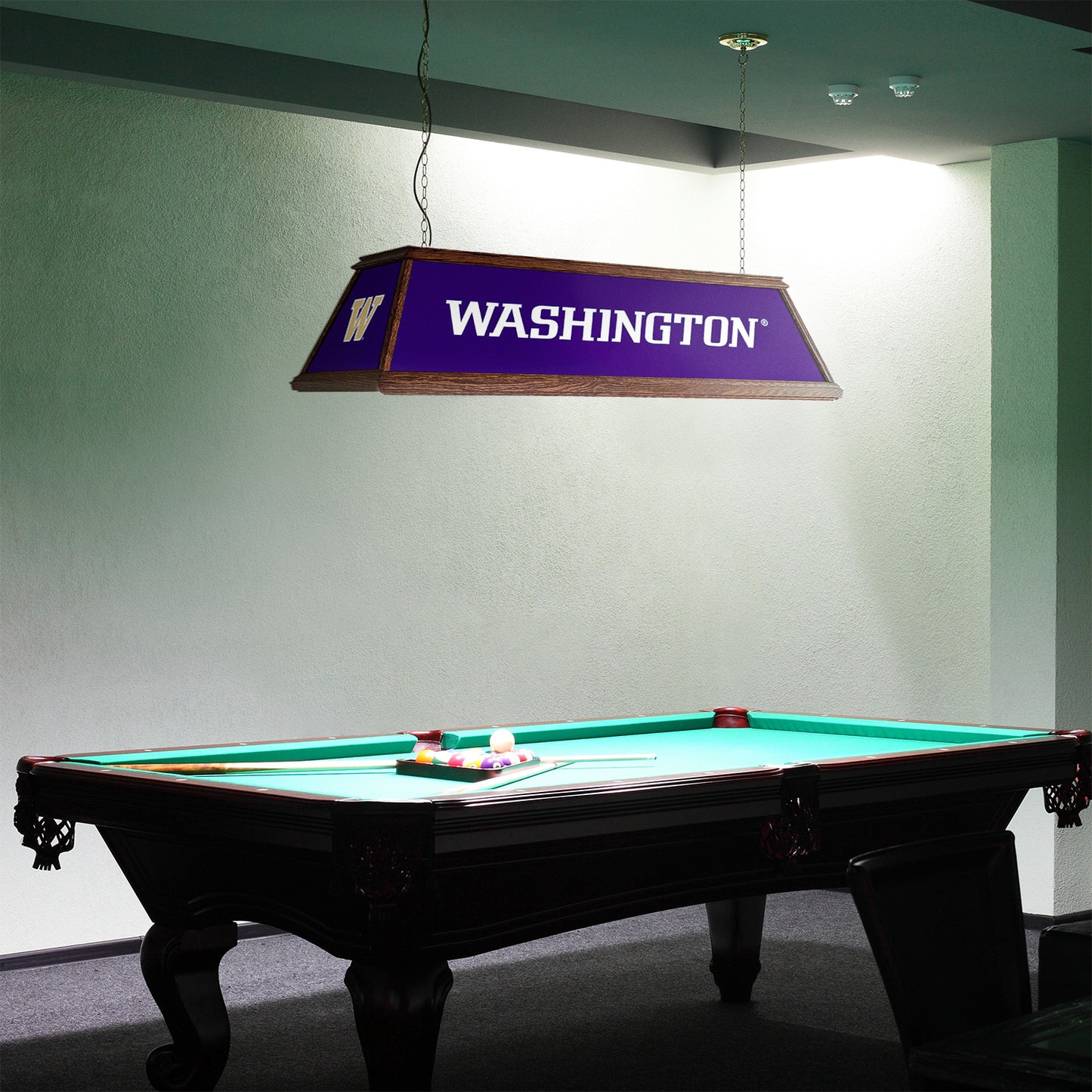 Washington Huskies Premium Pool Table Light Room View