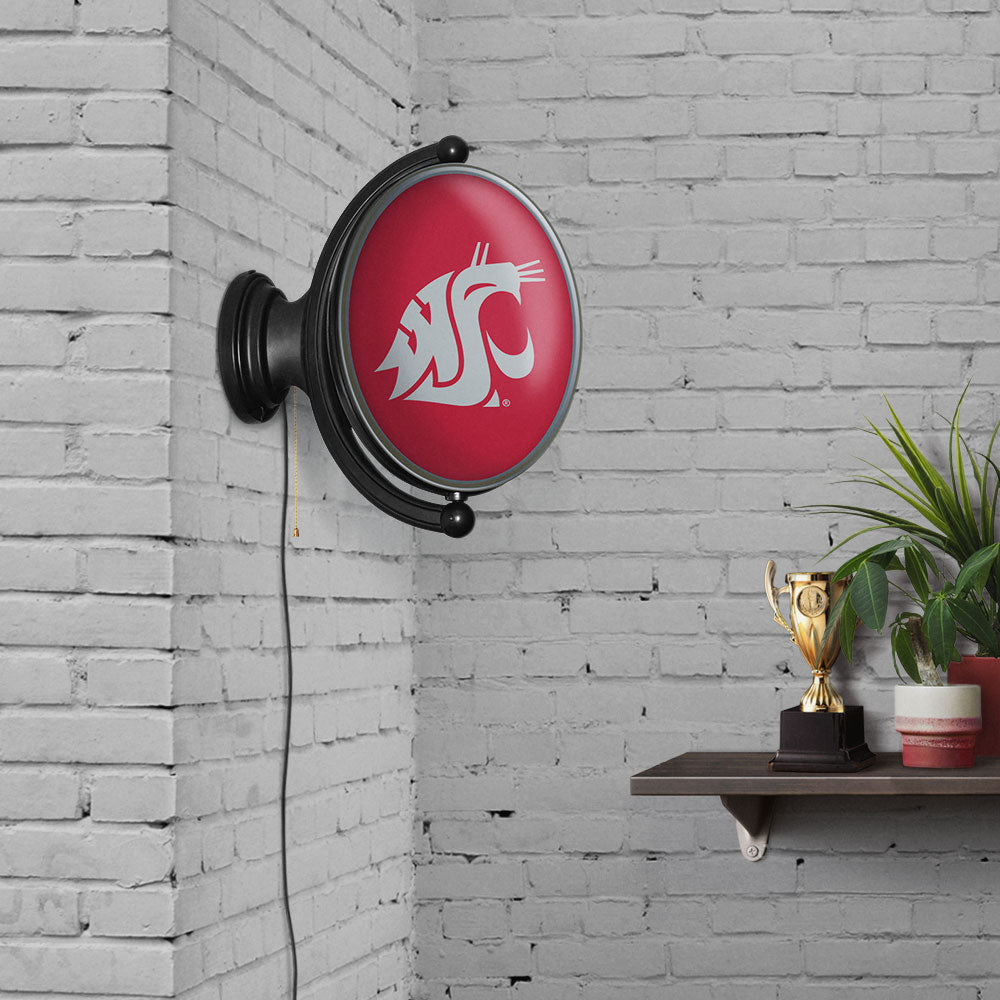 Washington State Cougars Oval Rotating Wall Sign Room View