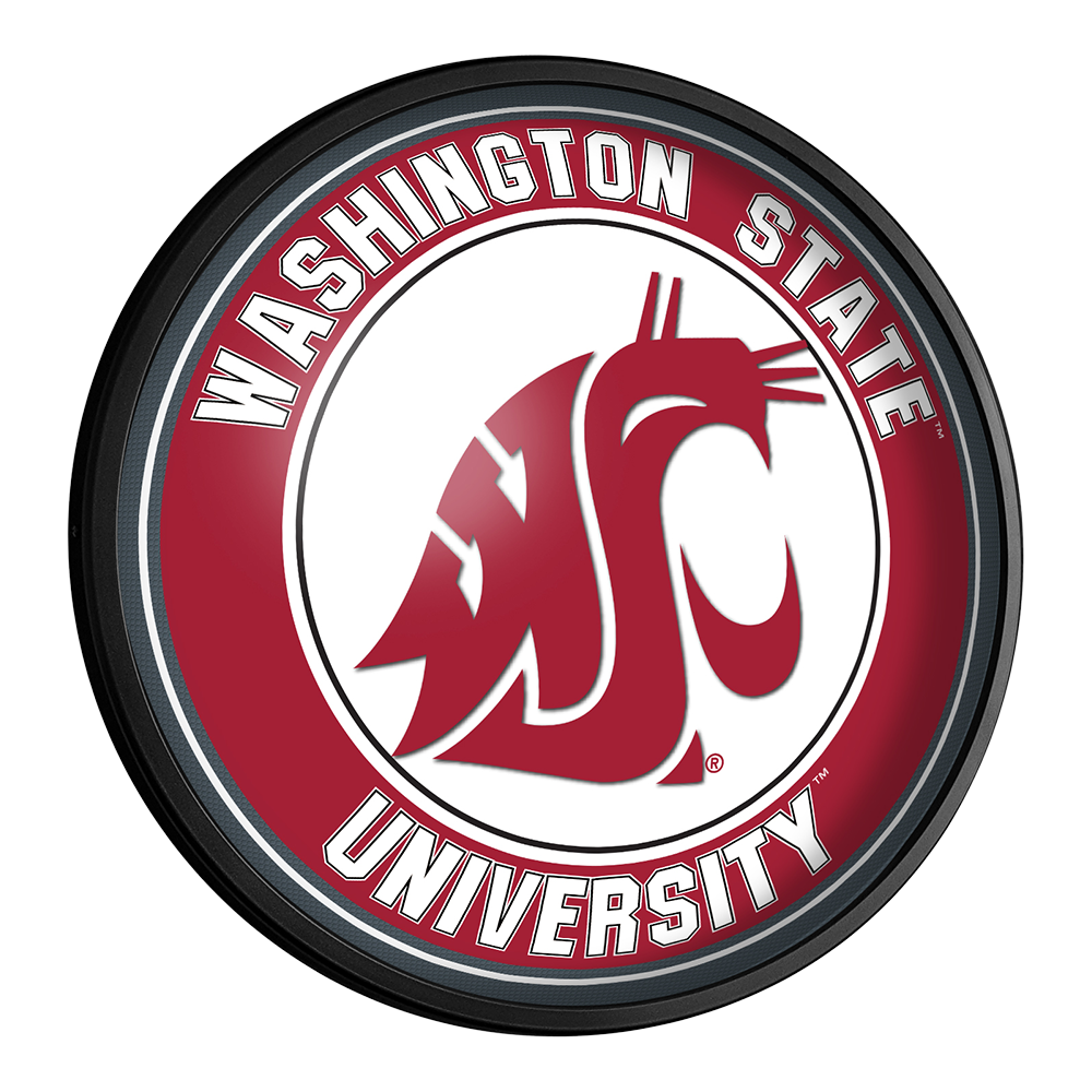 Washington State Cougars Slimline Round Lighted Wall Sign