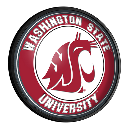 Washington State Cougars Slimline Round Lighted Wall Sign
