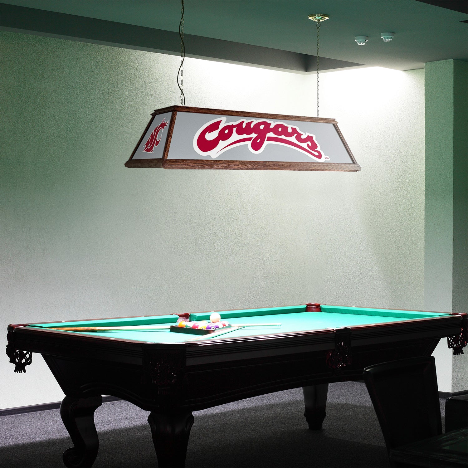 Washington State Cougars Premium Pool Table Light Room View